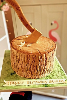 Axe in Log Cake