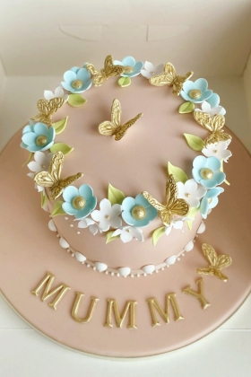 Blossom & Butterfly Birthday Cake