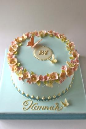 Blossom & Butterfly Birthday Cake