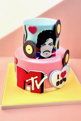 Eighties Theme Birthday Cake