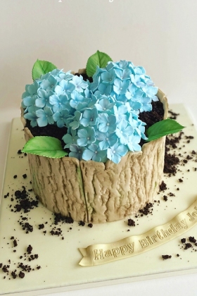 Gardeners Hydrangea Pot Cake