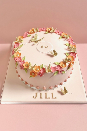 Blossom & Butterfly Birthday Cake