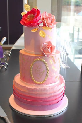 Pink & Gold Marble Cake