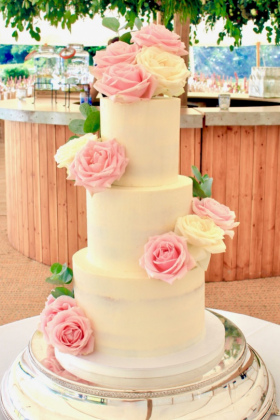 Roses Buttercream Wedding Cake