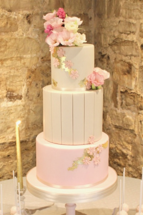 Floral Panel Wedding Cake & Dessert Table