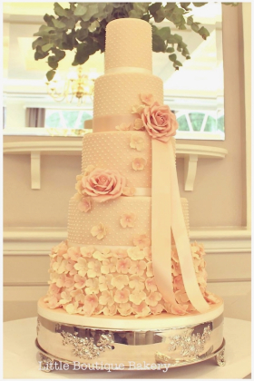 Hydrangea & Rose  Wedding Cake