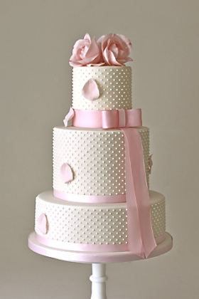 Rose Pearl Wedding Cake