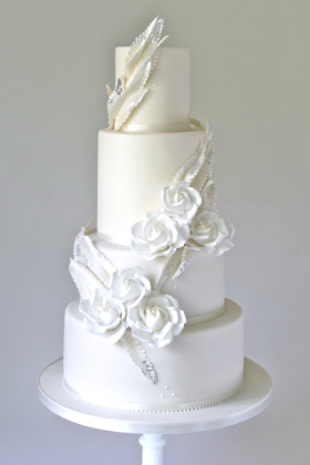 Roses & Ferns Wedding Cake