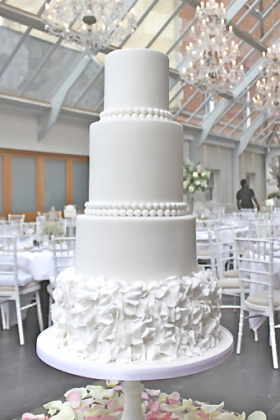 Pearl Ruffles Wedding Cake