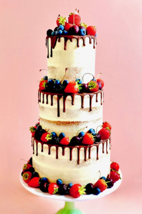 Naked Berries Drip Cake