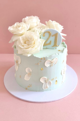 Palette Painted Buttercream Rose Cake
