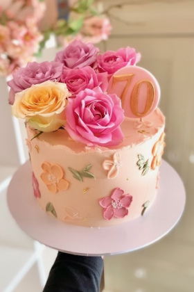 Floral Palette Painted Cake ~ 8"