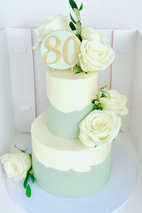 Two Tone Buttercream Roses Cake